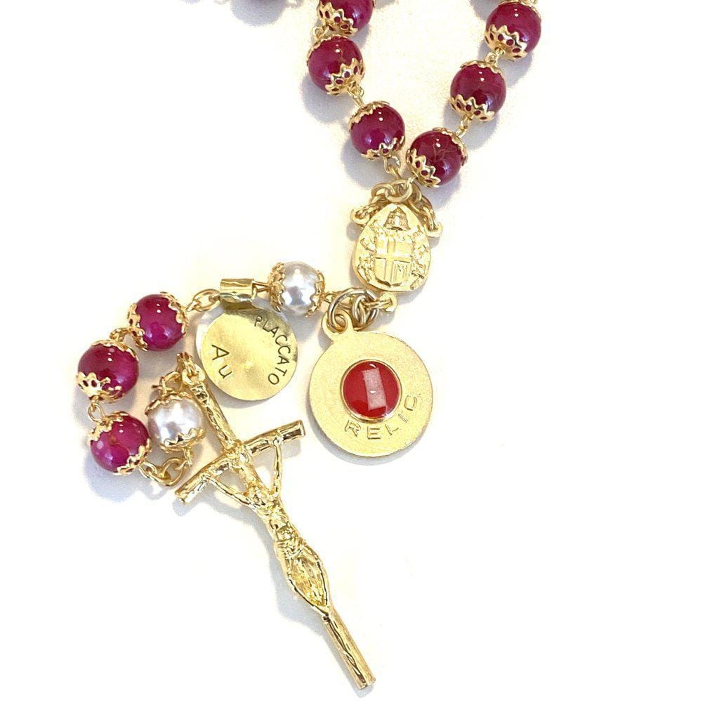 Saint JPII - St.John Paul II Pope - Blessed Rosary with Relic Ex-Indumentis | Catholically