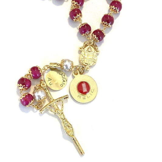 Saint JPII - St.John Paul II Pope - Blessed Rosary with Relic Ex-Indumentis | Catholically