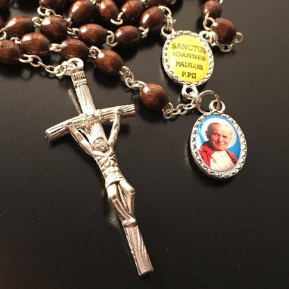 Saint JPII -St.John Paul II Pope- Canonization Rosary + Medal w/ Free Relic | Catholically