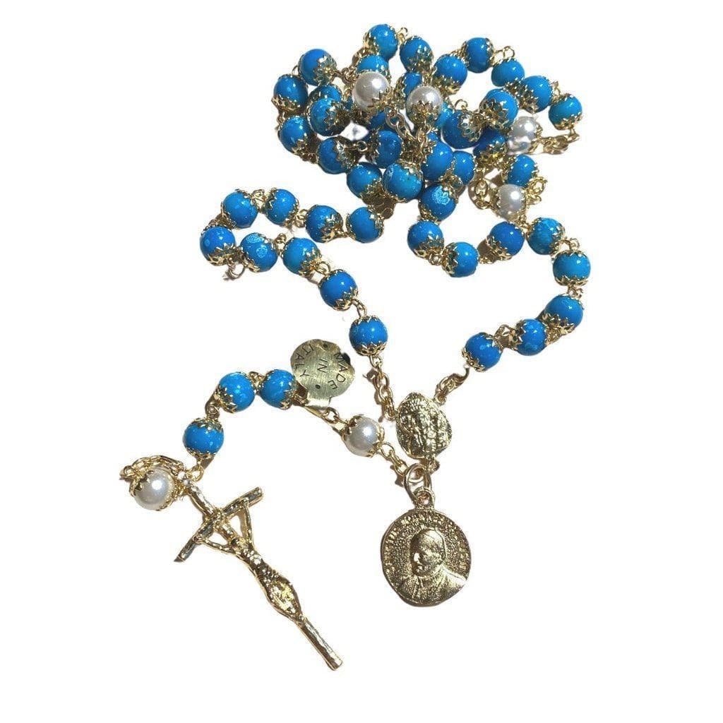 Saint JPII - St.John Paul II Pope - Gold Plated Canonization Blessed Rosary | Catholically