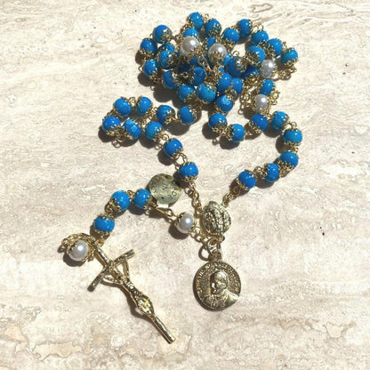 Saint JPII - St.John Paul II Pope - Gold Plated Canonization Blessed Rosary | Catholically