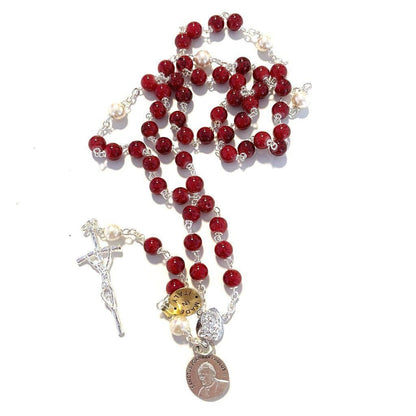 Saint JPII - St.John Paul II Pope - Silver Plated Canonization Blessed Rosary | Catholically