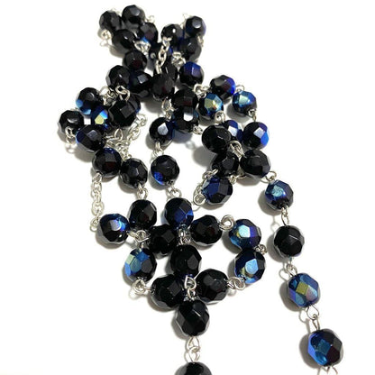 Saint Padre Pio Black Rosary Blessed By Pope w/ 2nd Class Relic - St. Father Pio | Catholically
