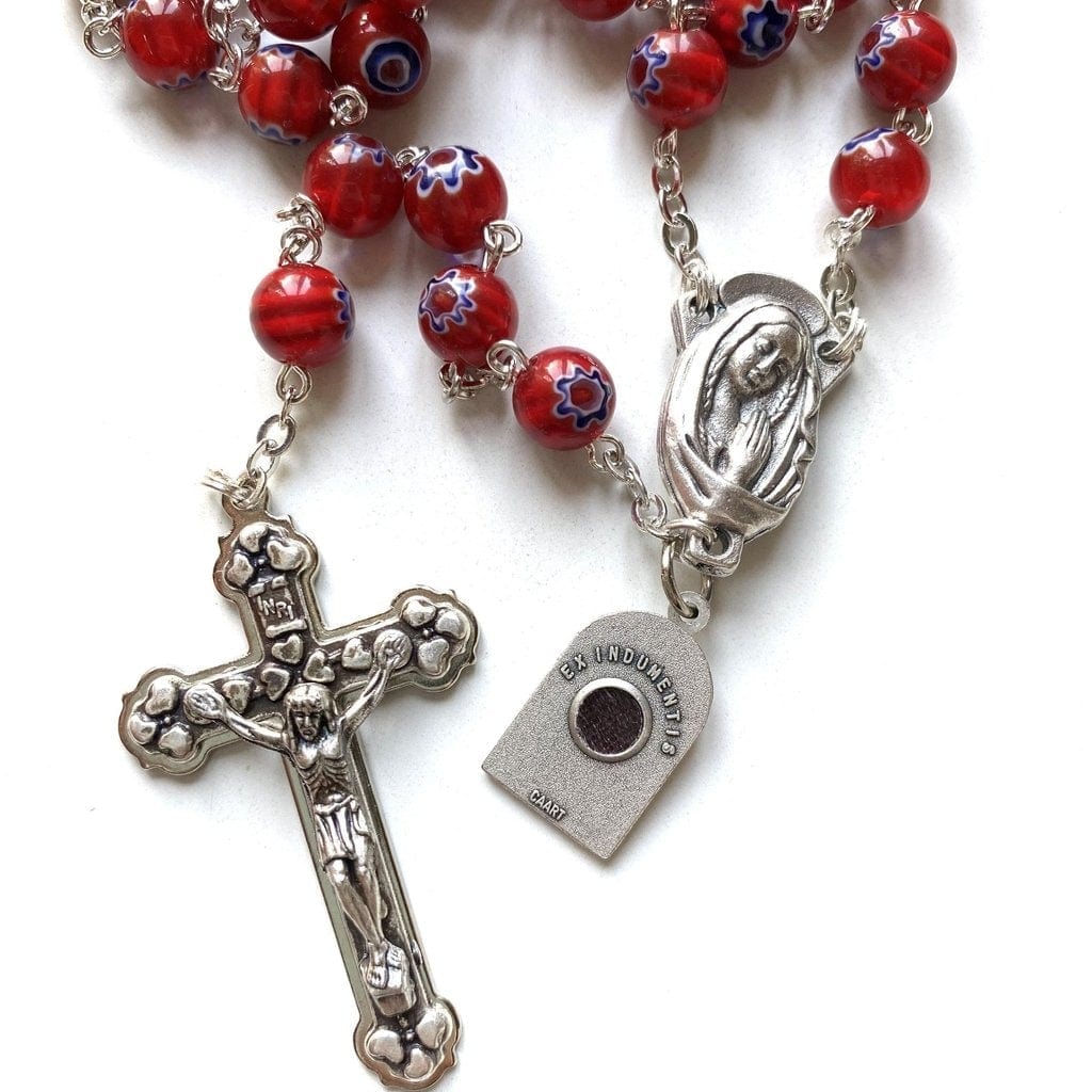 Saint Padre Pio Rosary Blessed By Pope w/ 2nd Class Free Relic - St. Father Pio | Catholically