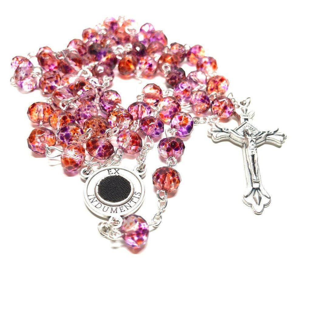 Saint Padre Pio Rosary Blessed By Pope w/ 2nd Class Relic - St. Father Pio | Catholically