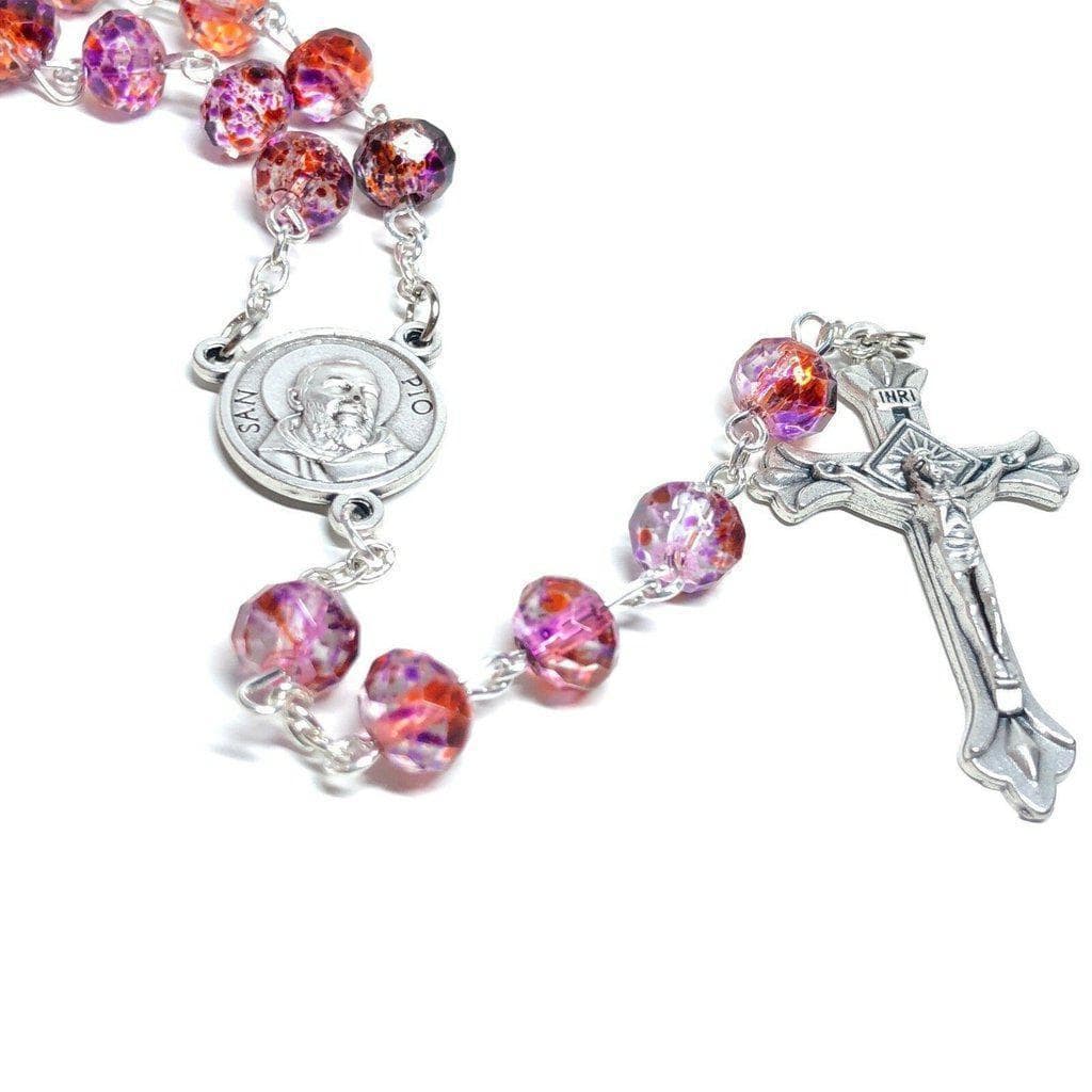 Saint Padre Pio Rosary Blessed By Pope w/ 2nd Class Relic - St. Father Pio | Catholically