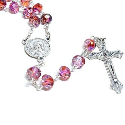 Saint Padre Pio Rosary Blessed By Pope w/ 2nd Class Relic - St. Father Pio | Catholically