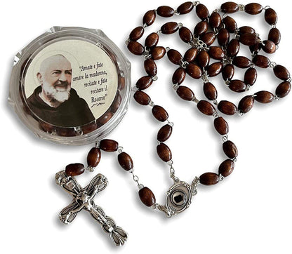 Saint Padre Pio Rosary Blessed By Pope w/ 2nd Class Relic - St. Father Pio | Catholically