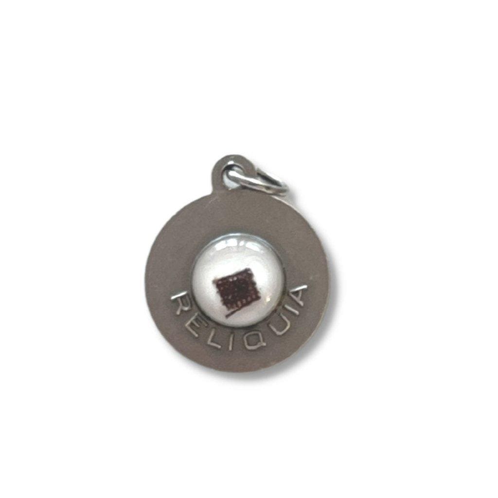 Saint Padre Pio Tiny Medal with Relic - St. Father Pio of Pietrelcina Relic | Catholically