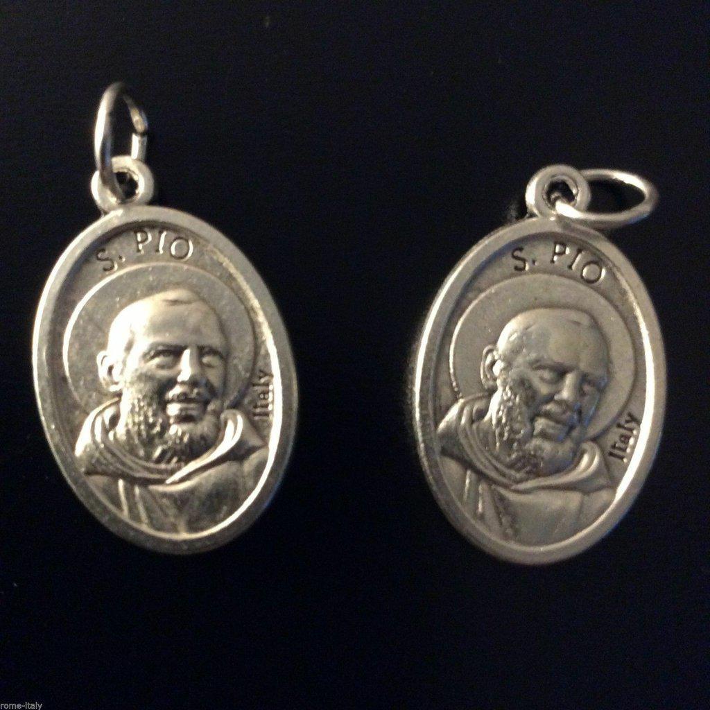 San Padre Pio 2x Medals - w/ 2Nd Class Free Relic St. Father Pio -Medal Pendant | Catholically