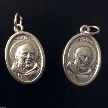 San Padre Pio 2x Medals - w/ 2Nd Class Free Relic St. Father Pio -Medal Pendant | Catholically