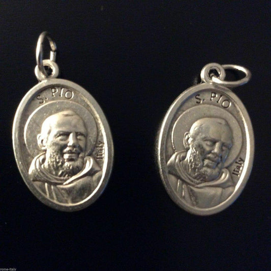 San Padre Pio 2x Medals - w/ 2Nd Class Free Relic St. Father Pio -Medal Pendant | Catholically