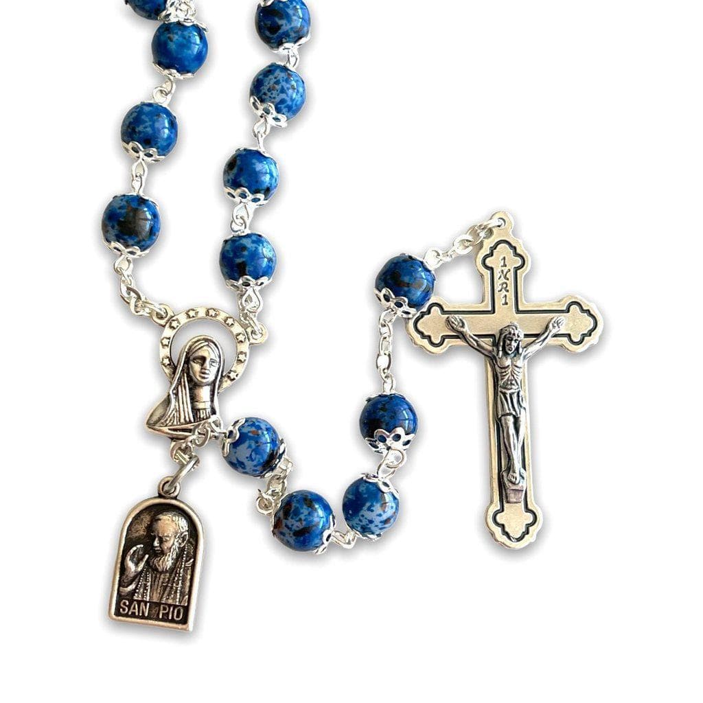 San Padre Pio Prayer Beads - Rosary Blessed By Pope w/ Relic - St. Father Pio | Catholically