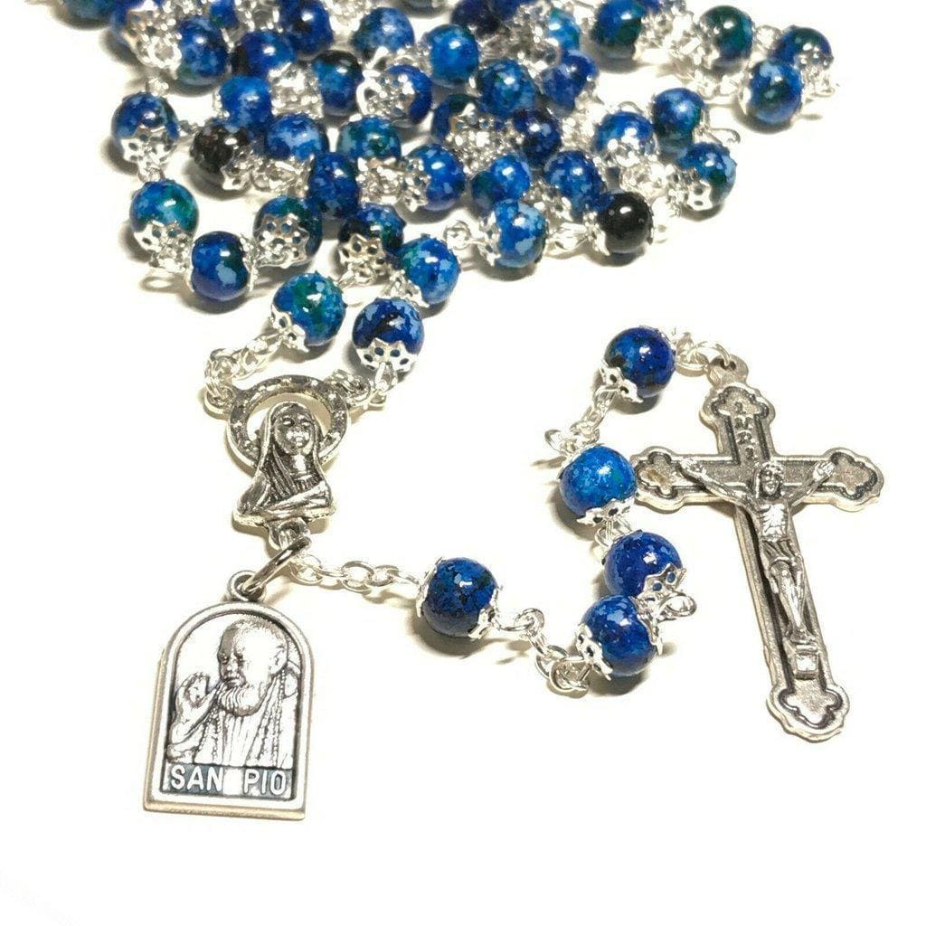 San Padre Pio Prayer Beads - Rosary Blessed By Pope w/ Relic - St. Father Pio | Catholically