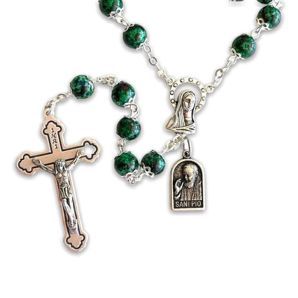 San Padre Pio Prayer Beads - Rosary Blessed By Pope w/ Relic - St. Father Pio | Catholically