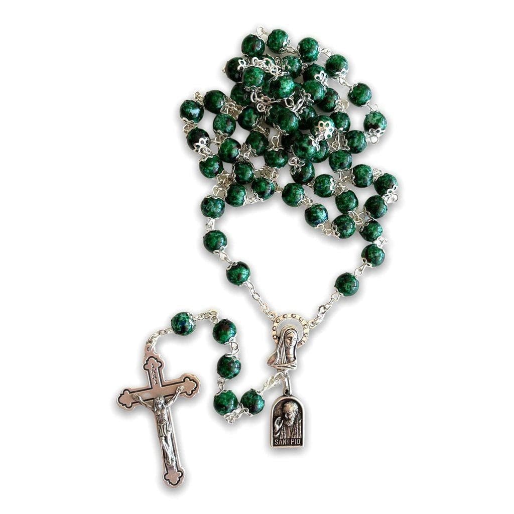 San Padre Pio Prayer Beads - Rosary Blessed By Pope w/ Relic - St. Father Pio | Catholically