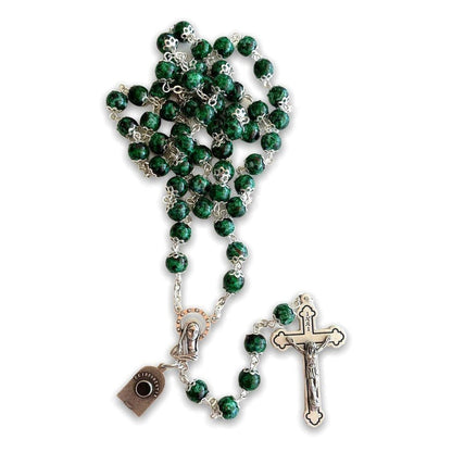 San Padre Pio Prayer Beads - Rosary Blessed By Pope w/ Relic - St. Father Pio | Catholically