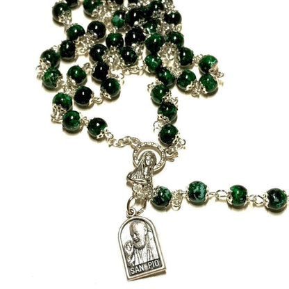 San Padre Pio Prayer Beads - Rosary Blessed By Pope w/ Relic - St. Father Pio | Catholically