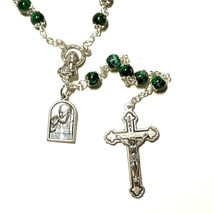 San Padre Pio Prayer Beads - Rosary Blessed By Pope w/ Relic - St. Father Pio | Catholically