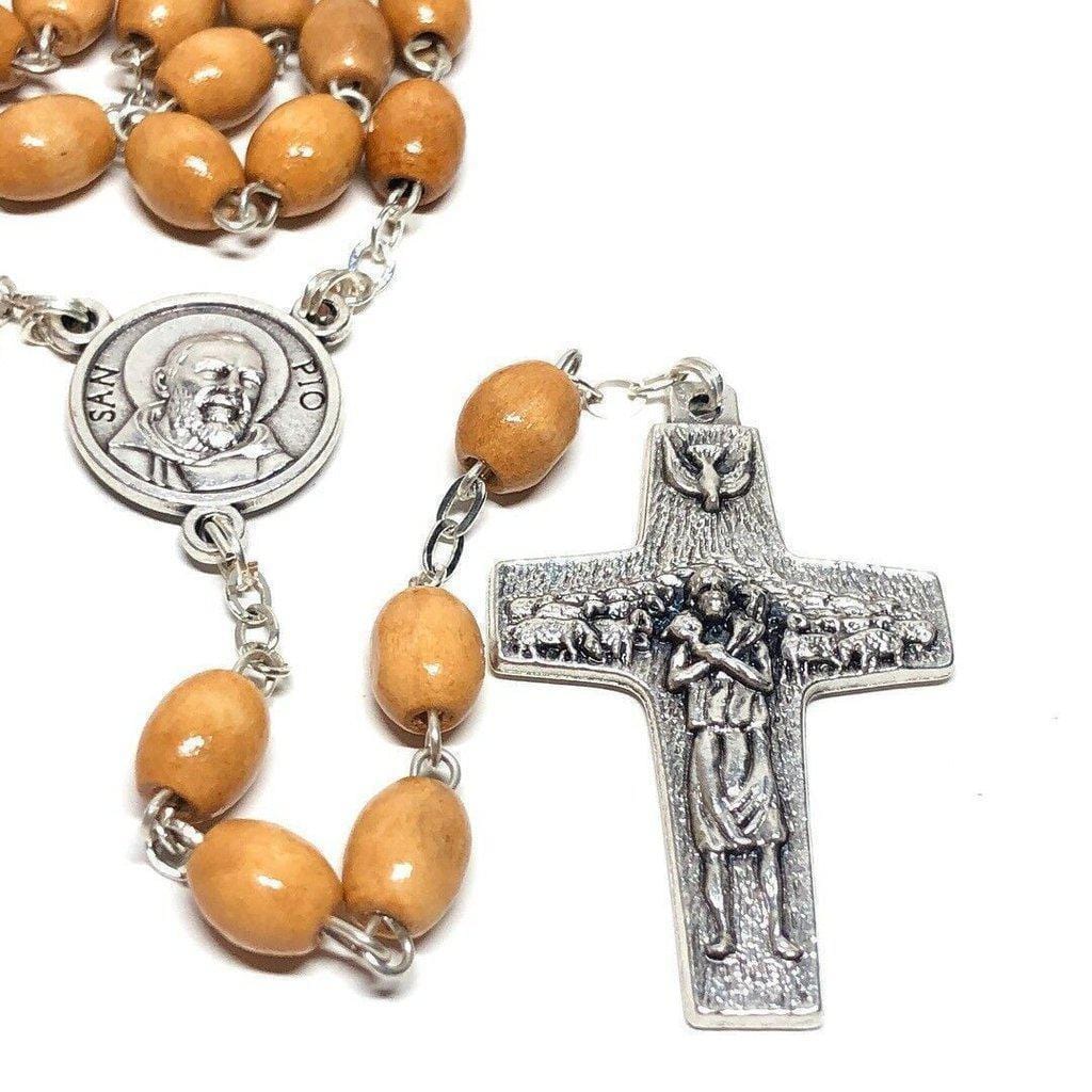 San Padre Pio - Prayer Rosary Blessed By Pope With Relic - St. Father Pio | Catholically