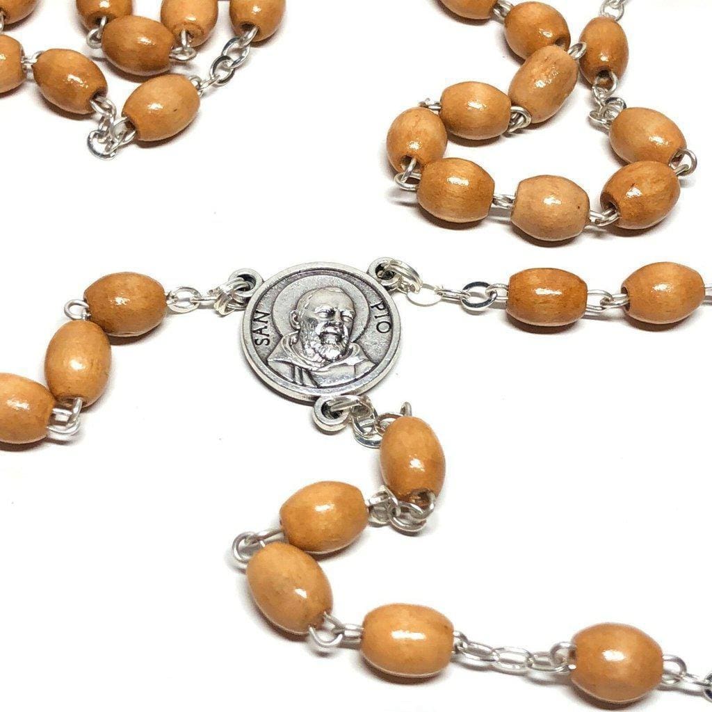 San Padre Pio - Prayer Rosary Blessed By Pope With Relic - St. Father Pio | Catholically