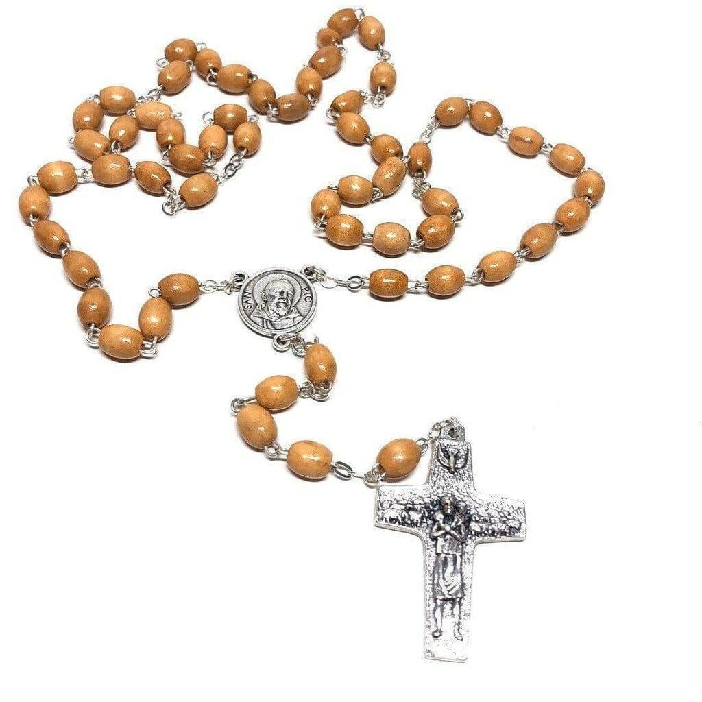 San Padre Pio - Prayer Rosary Blessed By Pope With Relic - St. Father Pio | Catholically