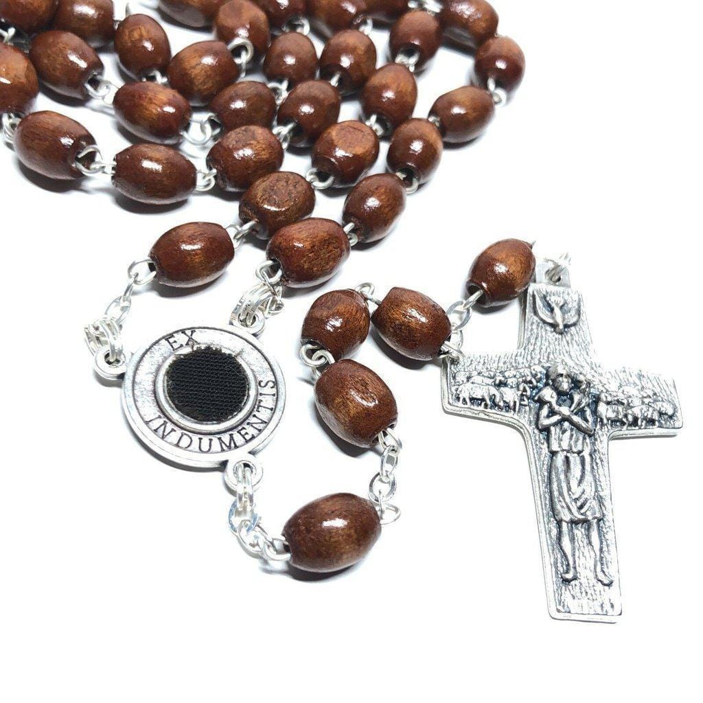 San Padre Pio - Prayer Rosary Blessed By Pope With Relic - St. Father Pio | Catholically