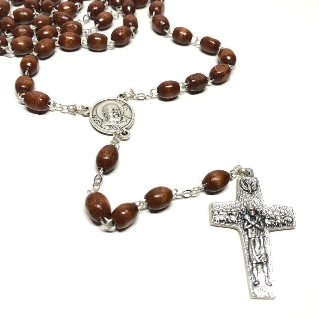 San Padre Pio - Prayer Rosary Blessed By Pope With Relic - St. Father Pio | Catholically