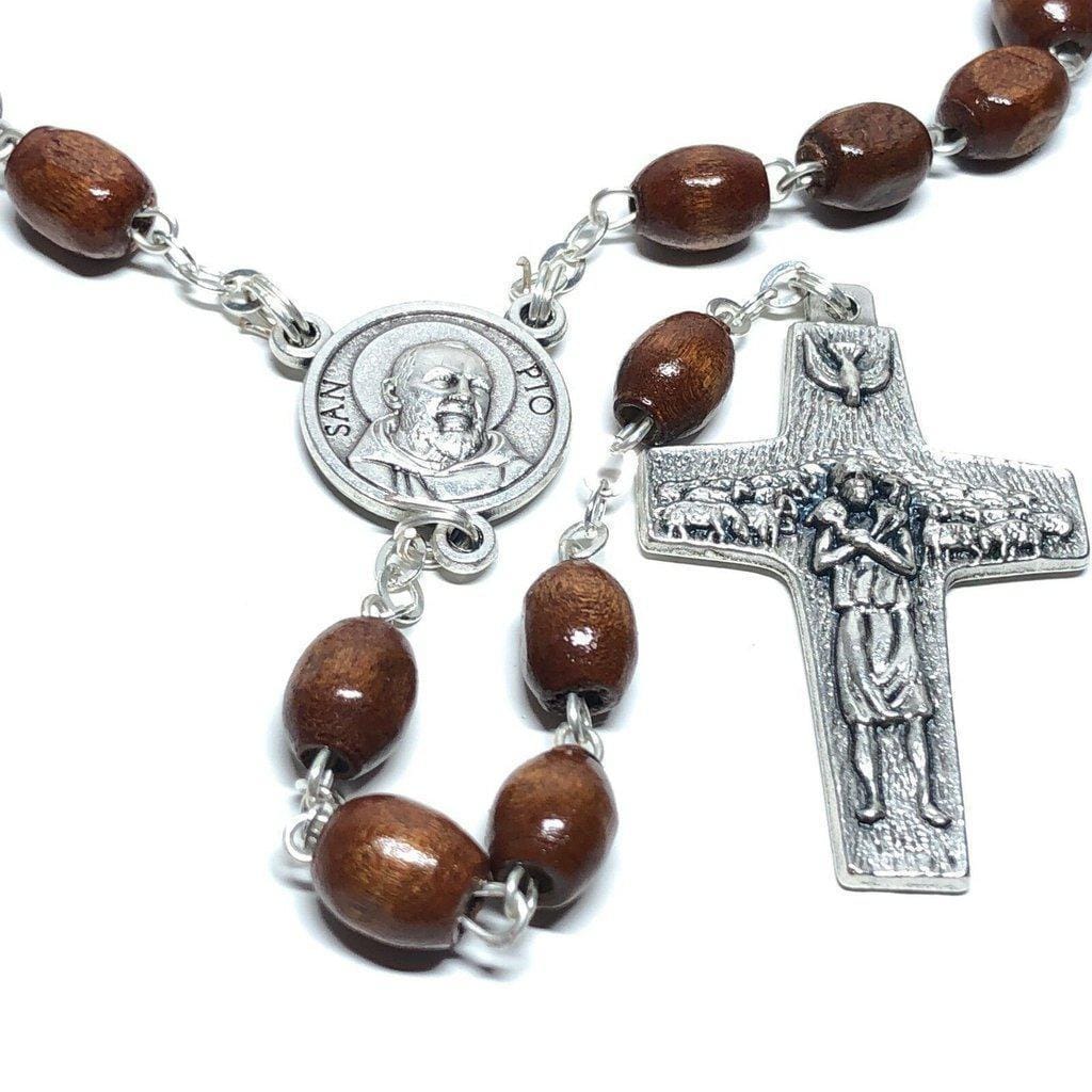 San Padre Pio - Prayer Rosary Blessed By Pope With Relic - St. Father Pio | Catholically