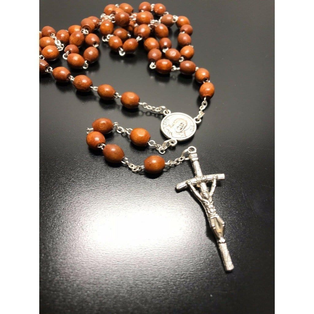 San Padre Pio Rosary Blessed By Pope w/ 2nd Class Free Relic - St. Father Pio | Catholically