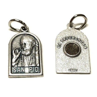 San Padre Pio Tiny Medal 2nd Class Free Relic - St. Father Pio Ex-Indumentis | Catholically