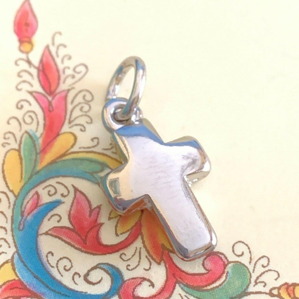 Set of 2 Tiny Cross Blessed By Pope - Crucifix - Rosary Parts - 1/2" | Catholically