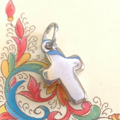 Set of 2 Tiny Cross Blessed By Pope - Crucifix - Rosary Parts - 1/2" | Catholically