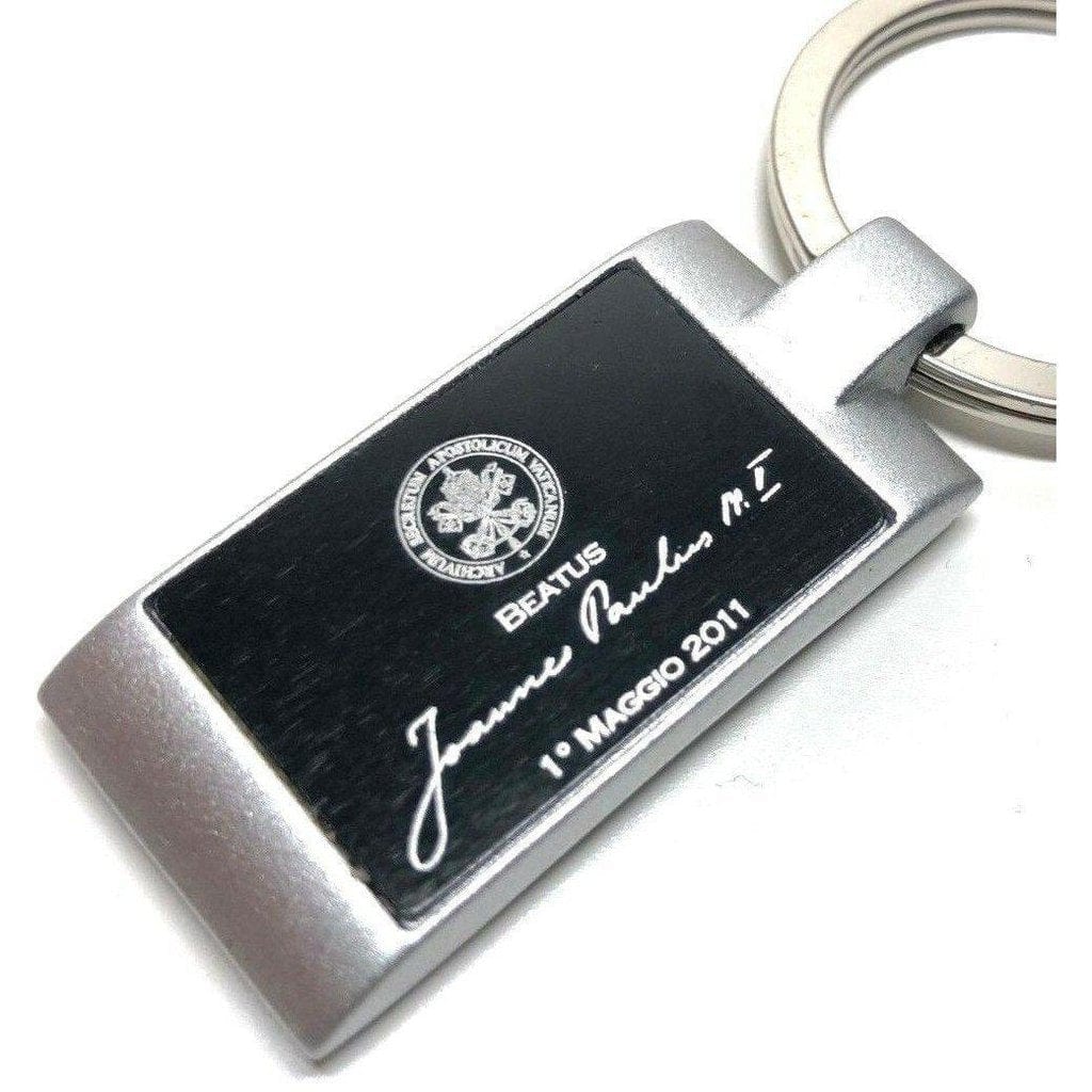 Signature Key Ring - John Paul Ii Canonization Keychain Blessed by Pope | Catholically