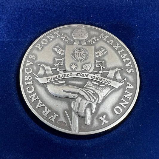 Silver Annual Papal Medal - Year 10 - 2022 Pope Francis Pontificate | Catholically