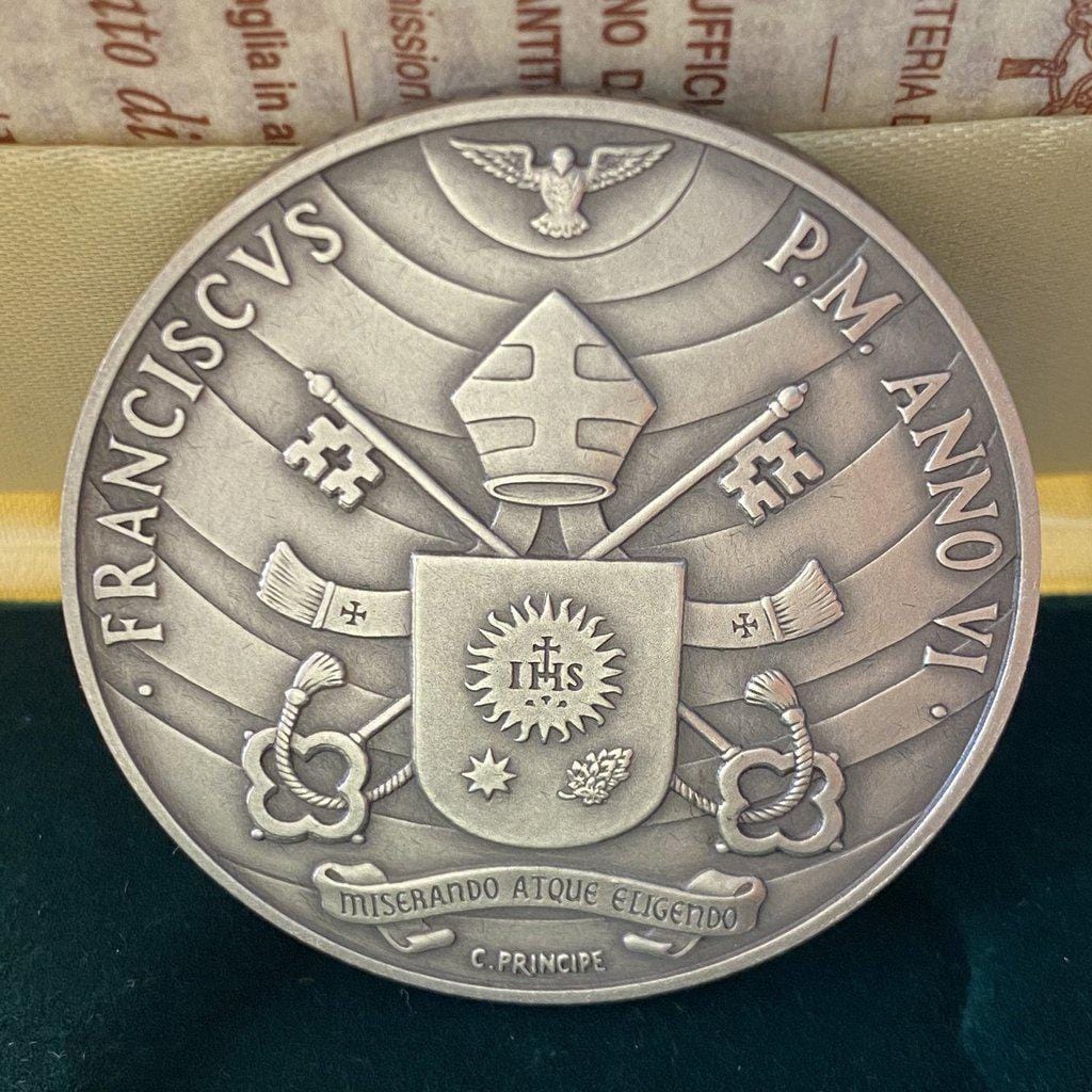 Silver Annual Papal Medal - Year 6 - 2018 Pope Francis Pontificate | Catholically