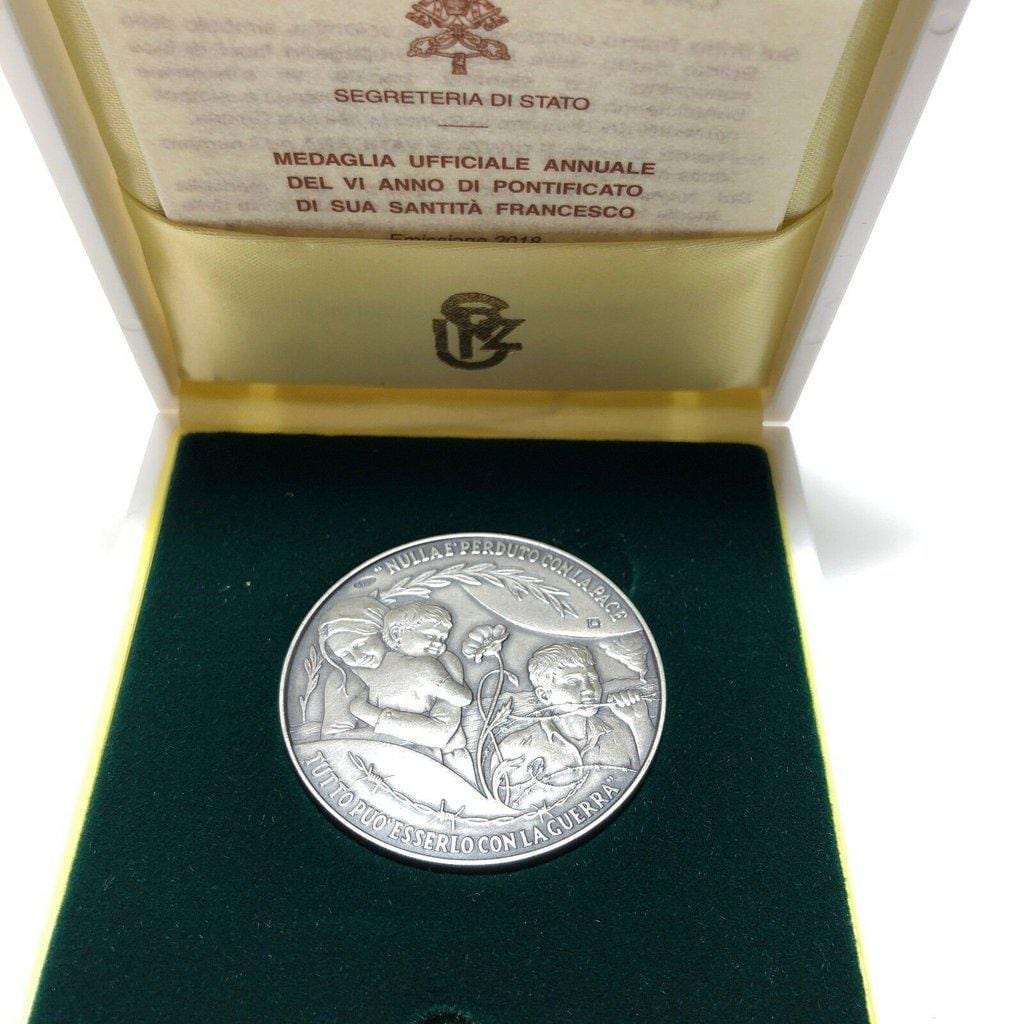 Silver Annual Papal Medal - Year 6 - 2018 Pope Francis Pontificate | Catholically