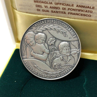 Silver Annual Papal Medal - Year 6 - 2018 Pope Francis Pontificate | Catholically