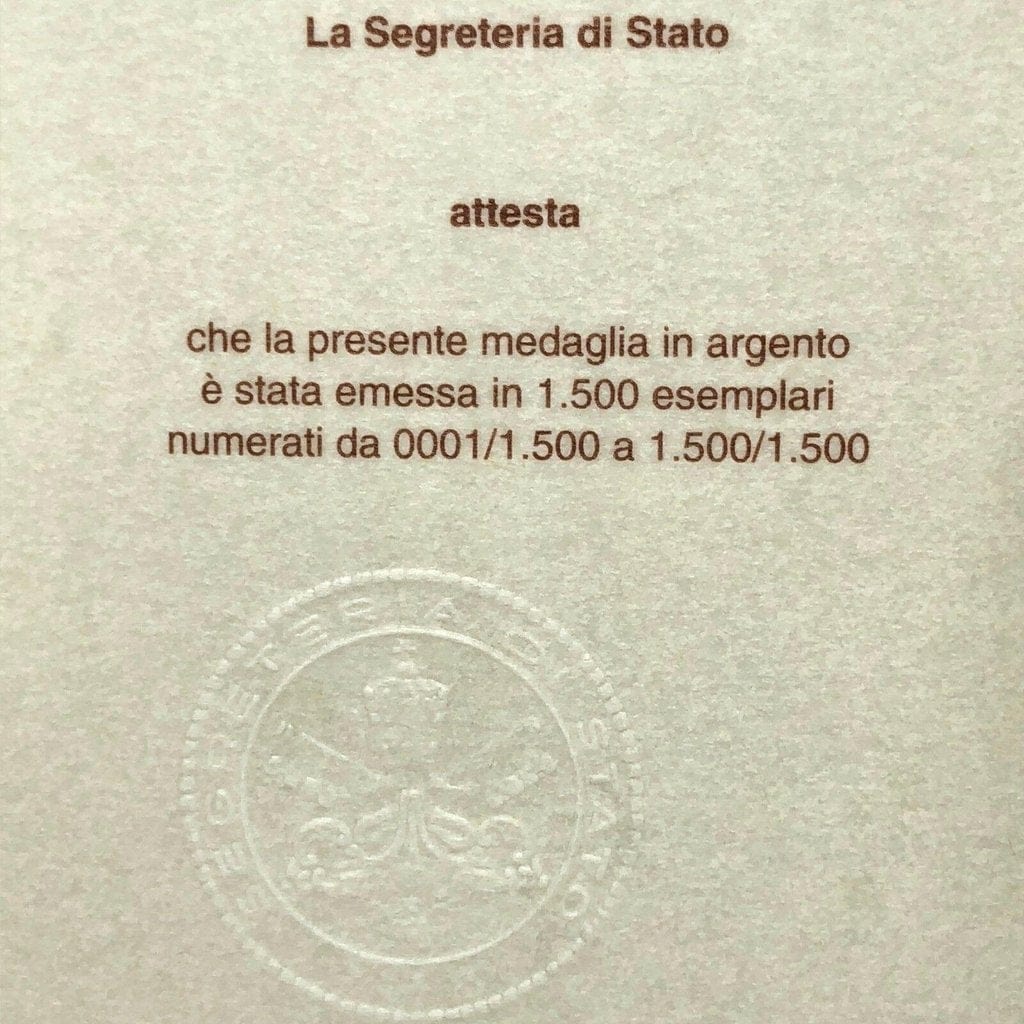 Silver Annual Papal Medal - Year 6 - 2018 Pope Francis Pontificate | Catholically