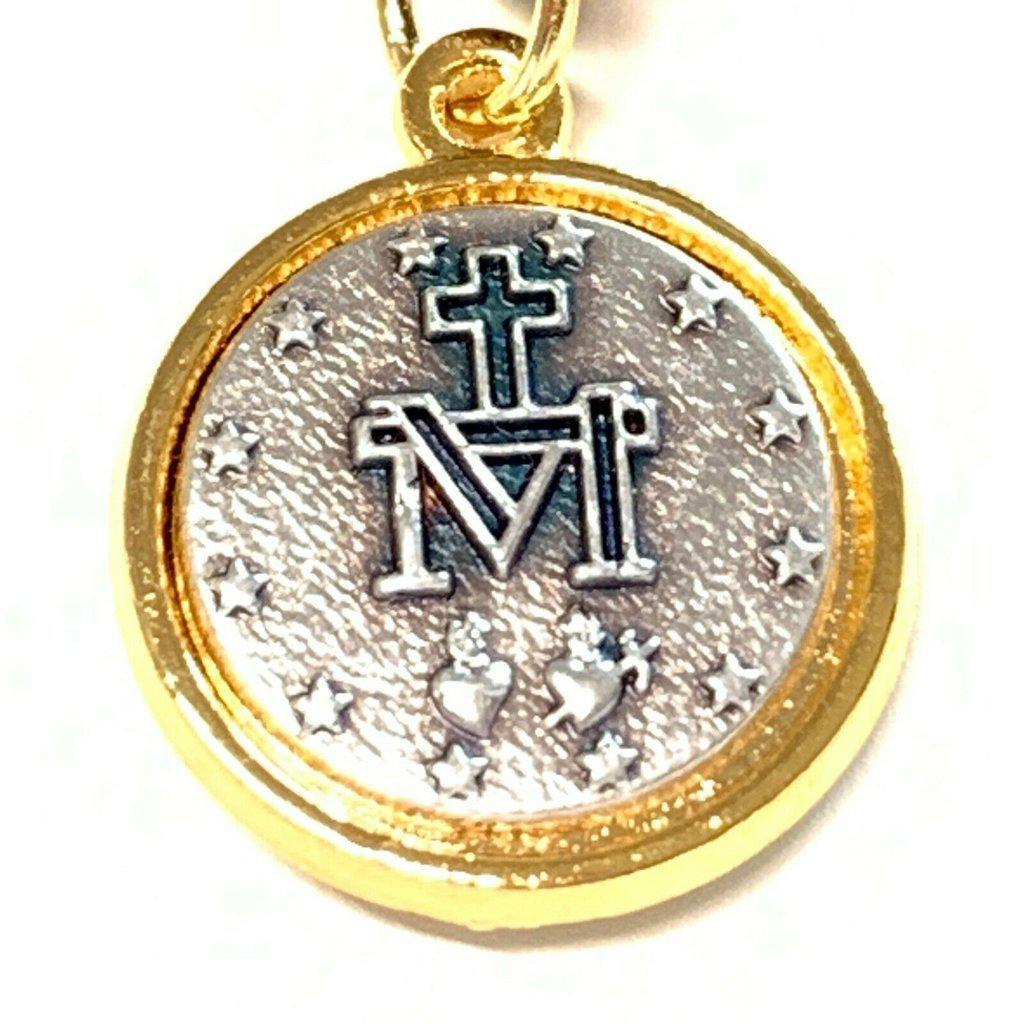 Small Miraculous Medal - Enamel Blessed By Pope Pendant - Virgin Mary | Catholically