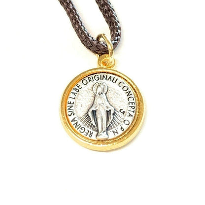 Small Miraculous Medal - Enamel Blessed By Pope Pendant - Virgin Mary | Catholically