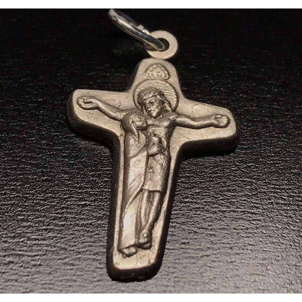Small  Sorrowful Mother Cross -Small Crucifix - Blessed By Pope - Rosary Parts | Catholically