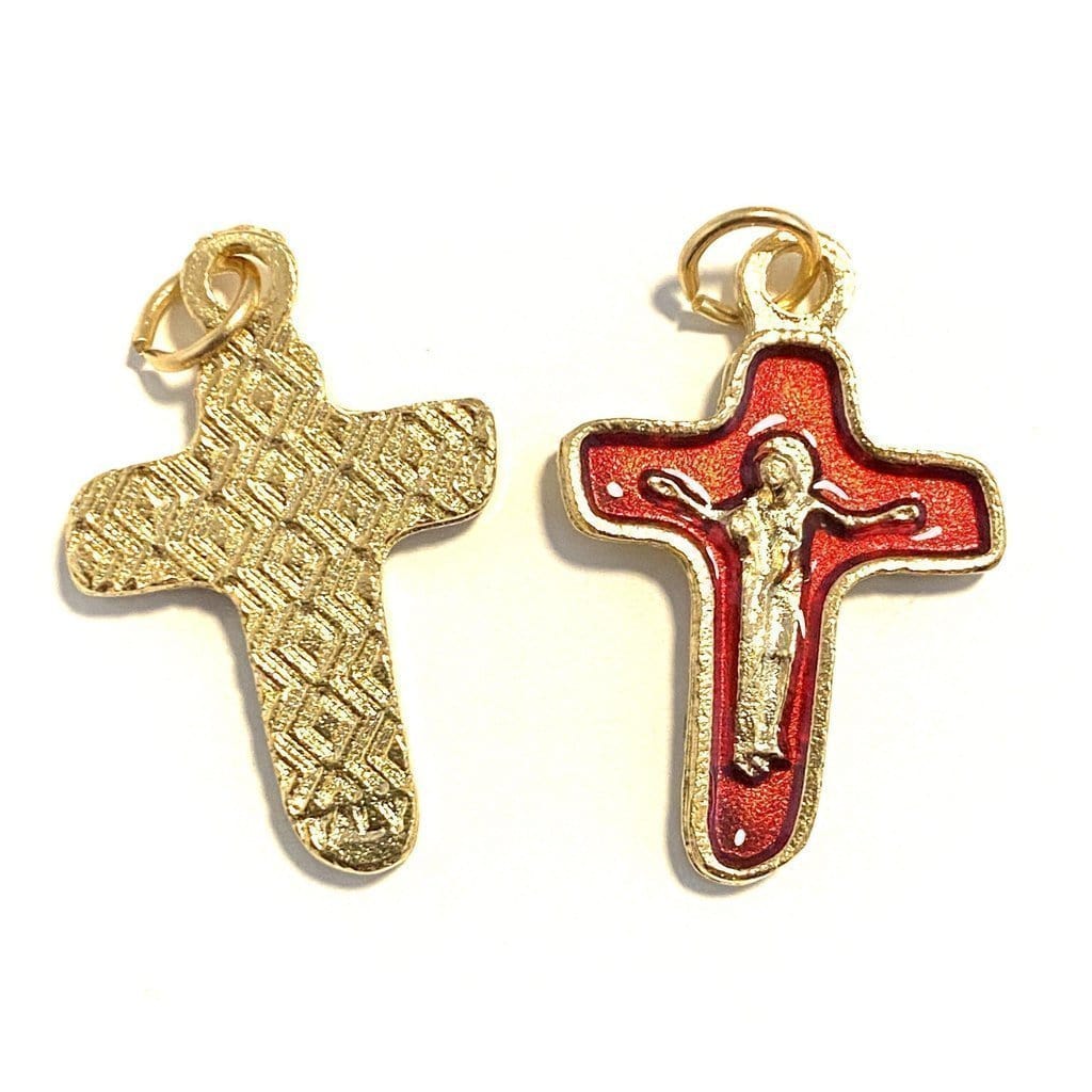 Sorrowful Mother Pectoral Cross - 1" Small Crucifix - Blessed By Pope - Parts | Catholically