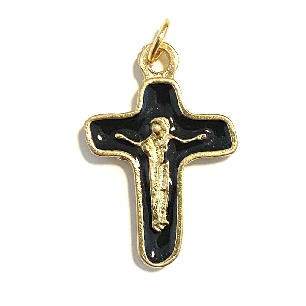 Sorrowful Mother Pectoral Cross - 1" Small Crucifix - Blessed By Pope - Parts | Catholically