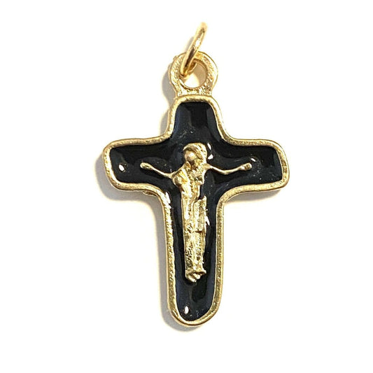 Sorrowful Mother Pectoral Cross - 1" Small Crucifix - Blessed By Pope - Parts | Catholically
