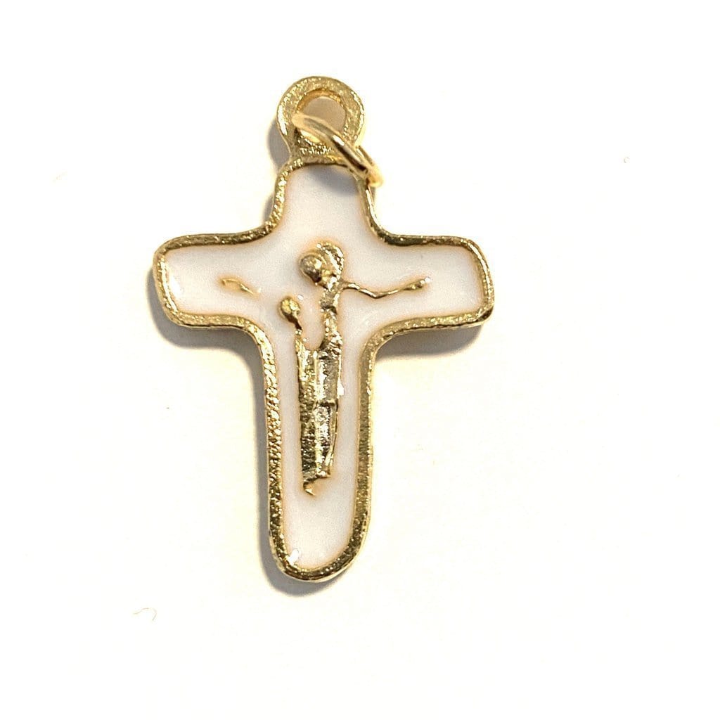 Sorrowful Mother Pectoral Cross - 1" Small Crucifix - Blessed By Pope - Parts | Catholically