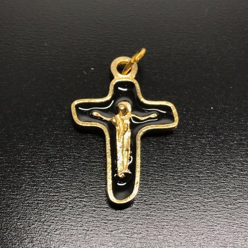 Sorrowful Mother Pectoral Cross - 1" Small Crucifix - Blessed By Pope - Parts | Catholically