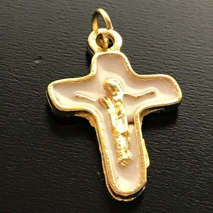 Sorrowful Mother Pectoral Cross - 1" Small Crucifix - Blessed By Pope - Parts | Catholically