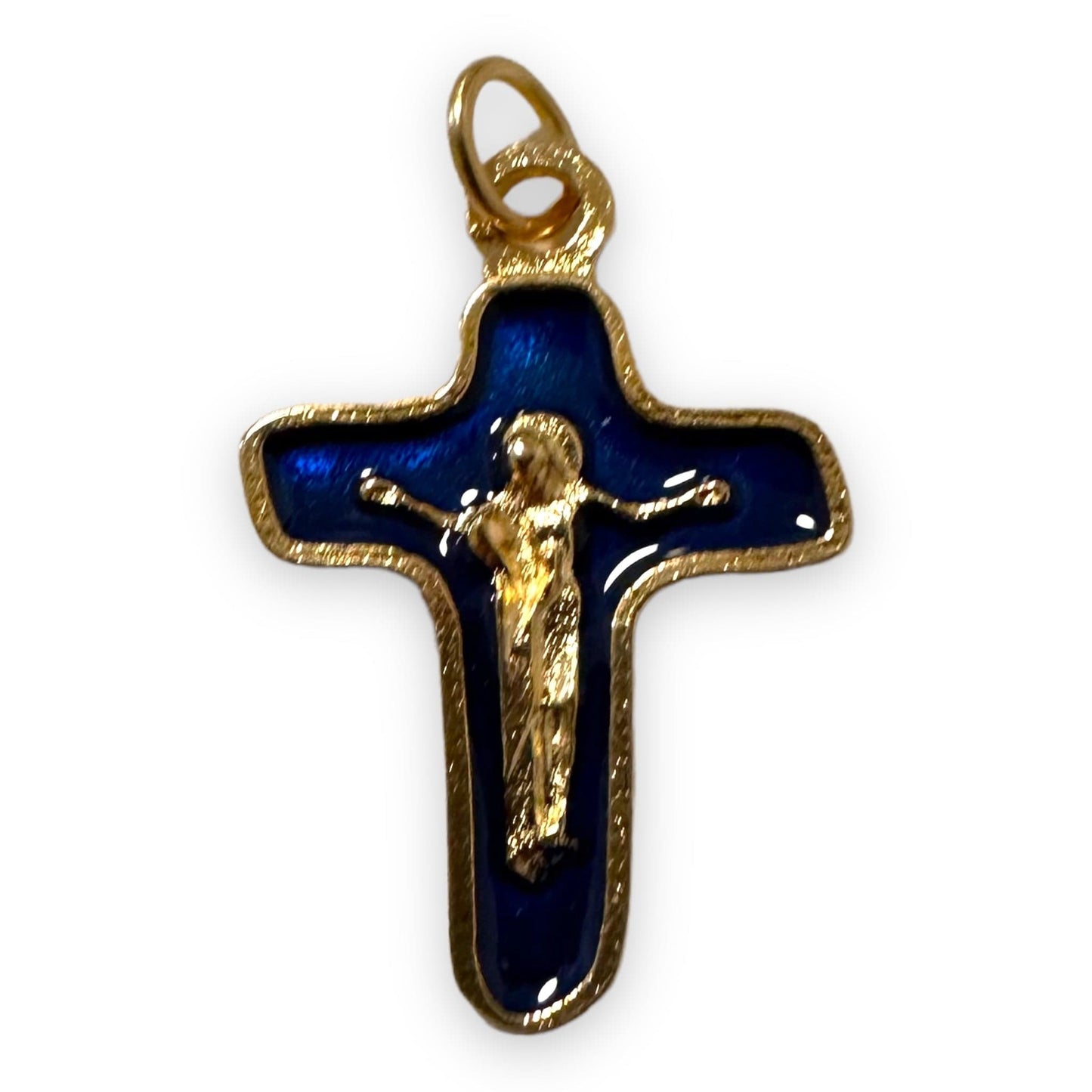 Sorrowful Mother Pectoral Cross - 1" Small Crucifix - Blessed By Pope - Parts | Catholically