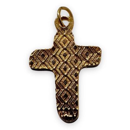 Sorrowful Mother Pectoral Cross - 1" Small Crucifix - Blessed By Pope - Parts | Catholically